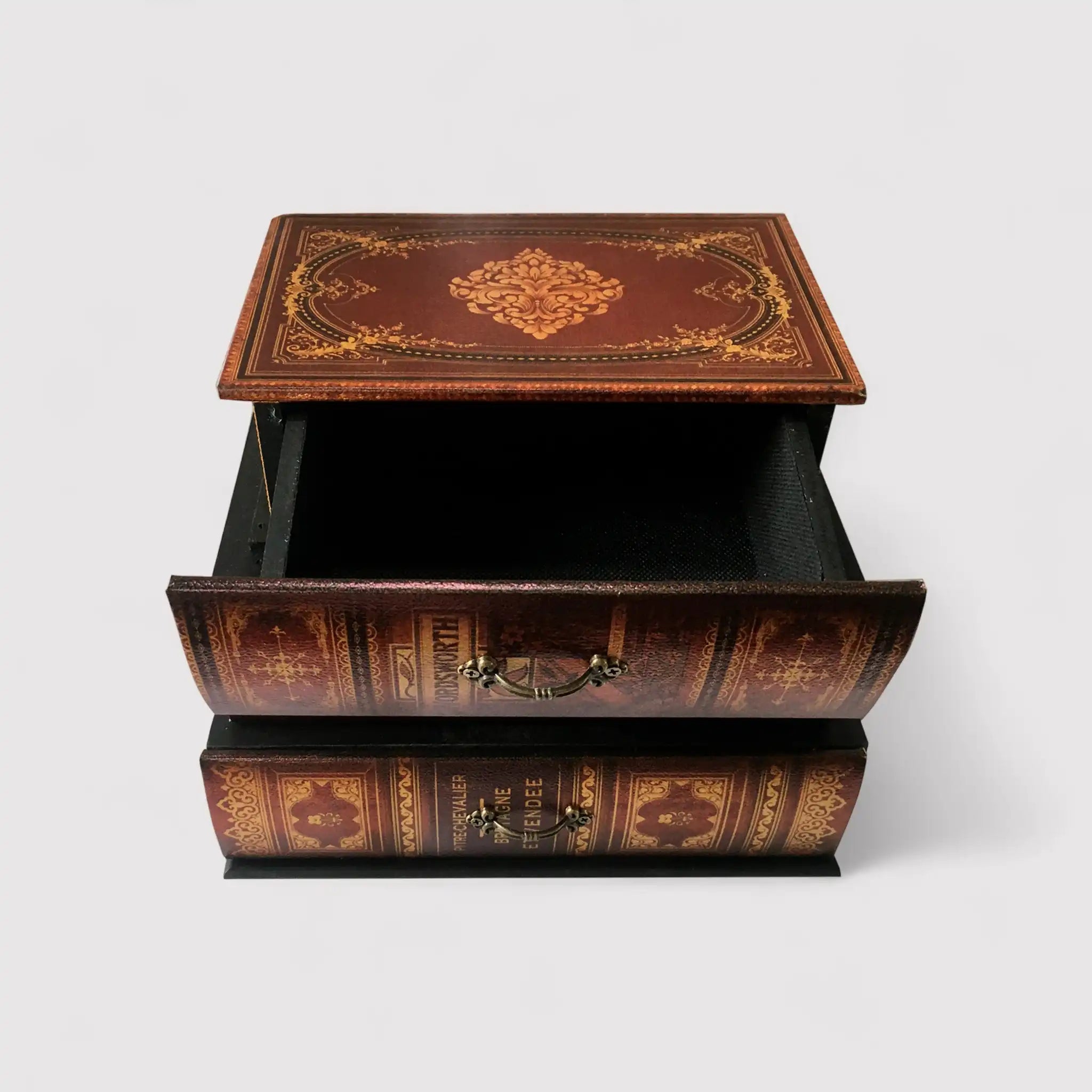 Fucsia - Scatola a forma di libro marrone da tavolo