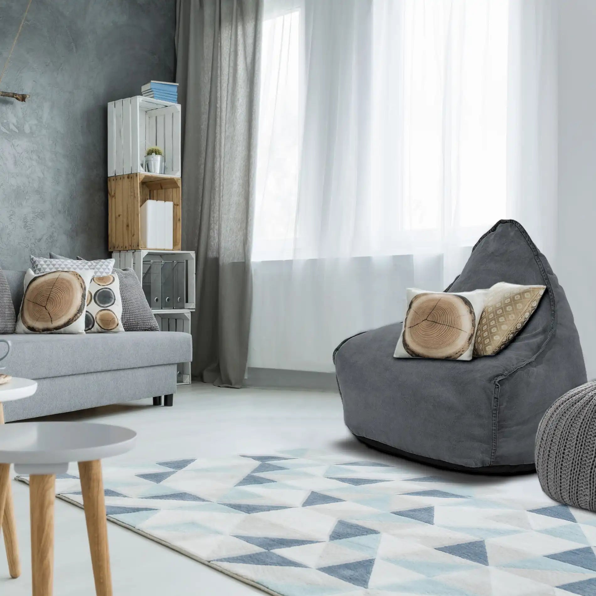 Astrofito - Fodera per poltrona a sacco grigia da riempire