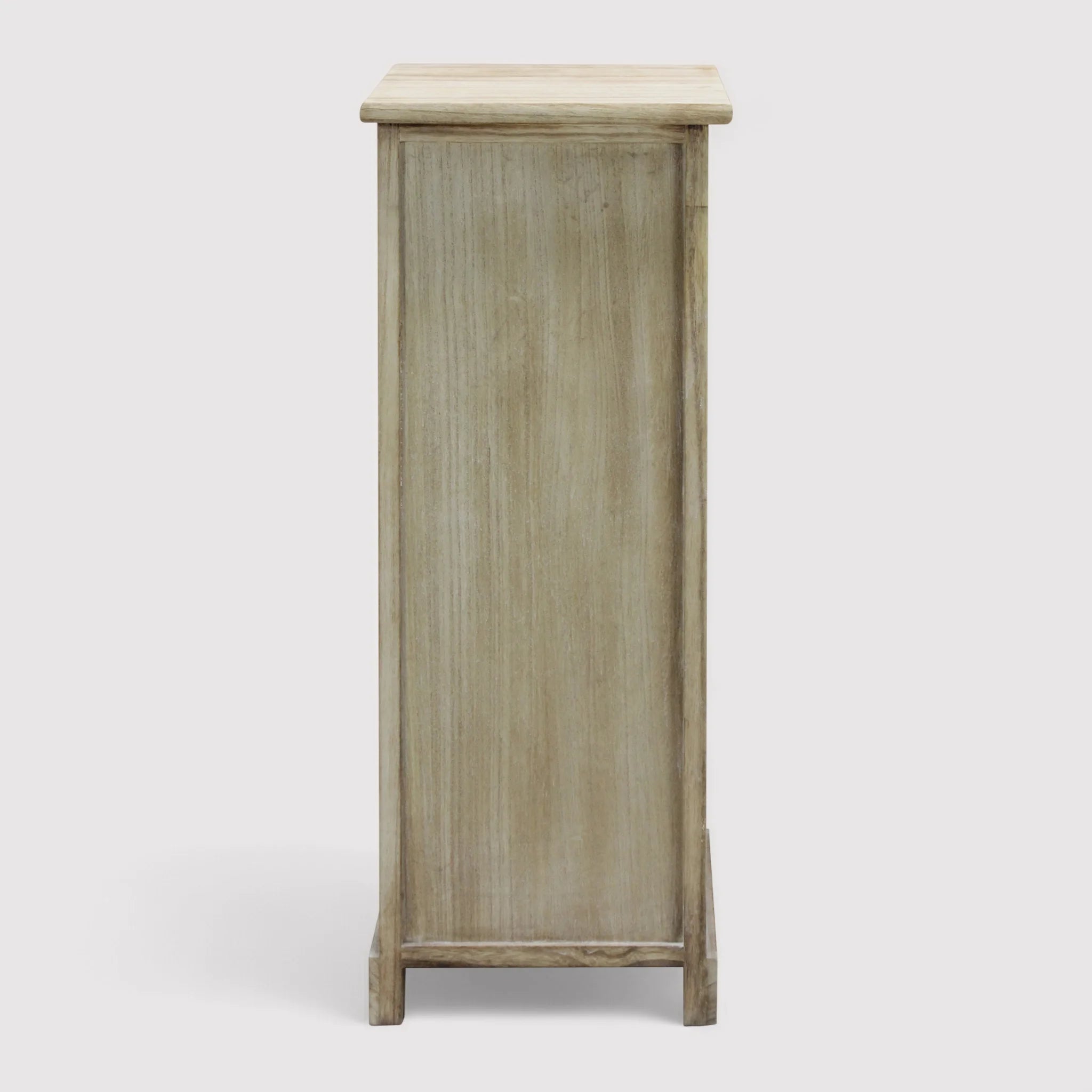 Commode en bois blanc avec 4 tiroirs décorés