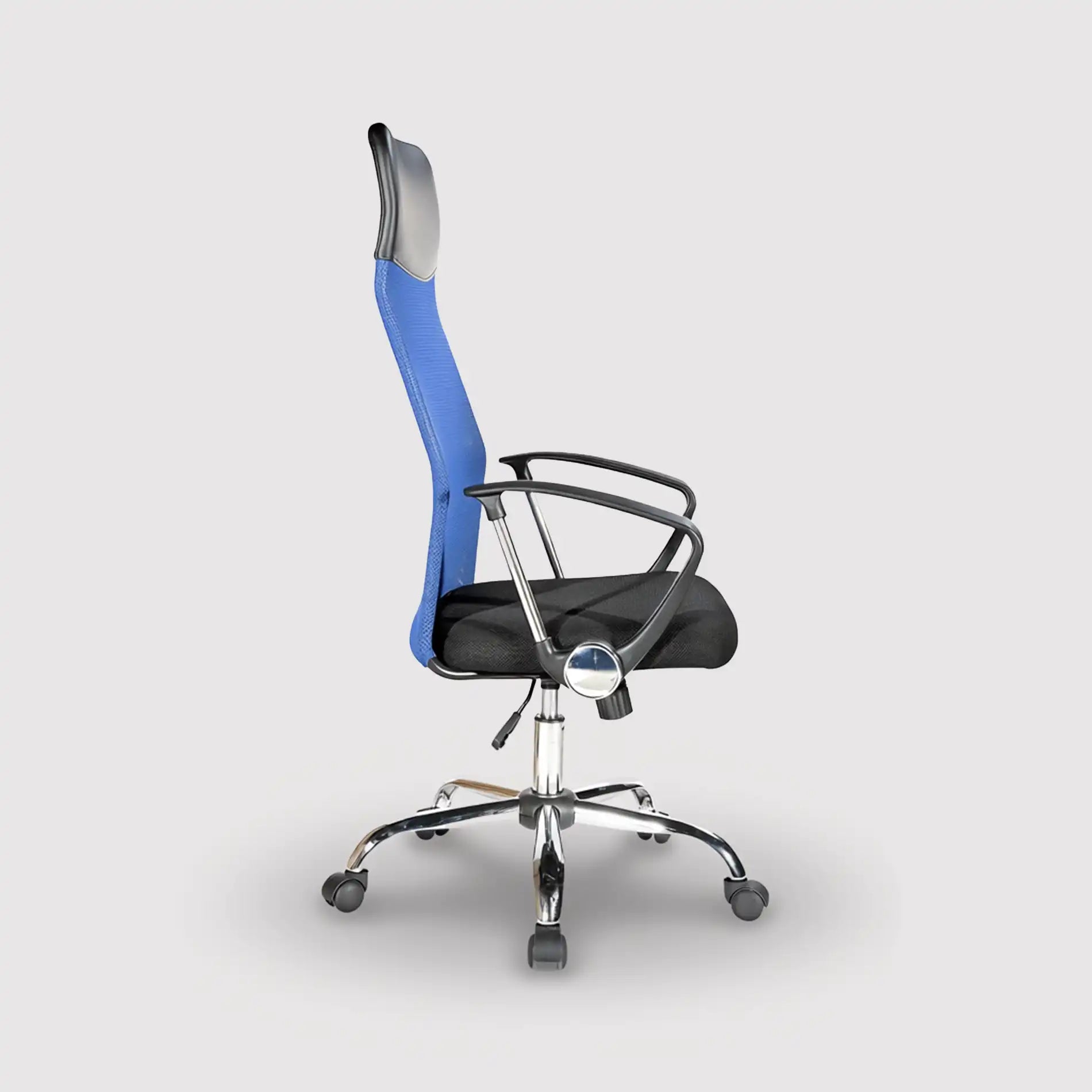 Sindoor - Poltrona da ufficio nera e blu con schienale retato