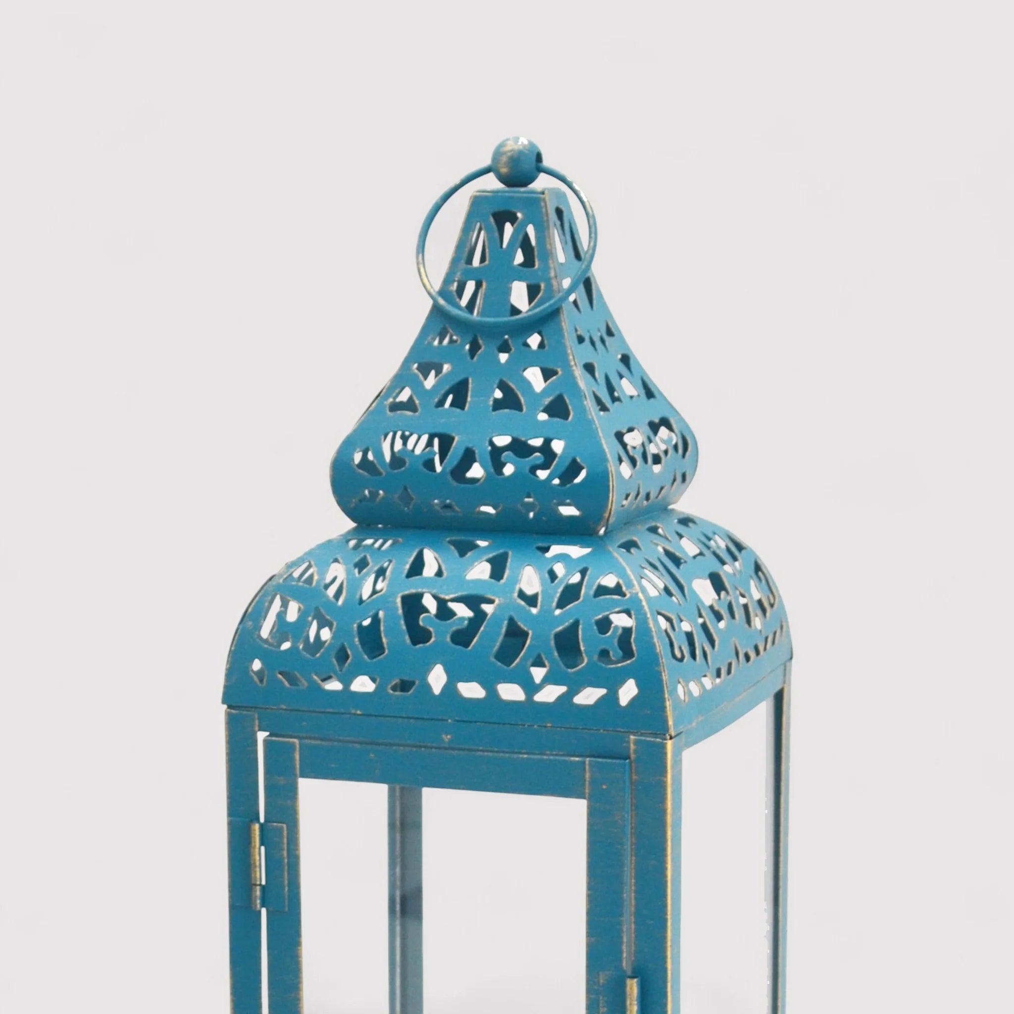 Ortensia - Set di 2 lanterne blu in metallo