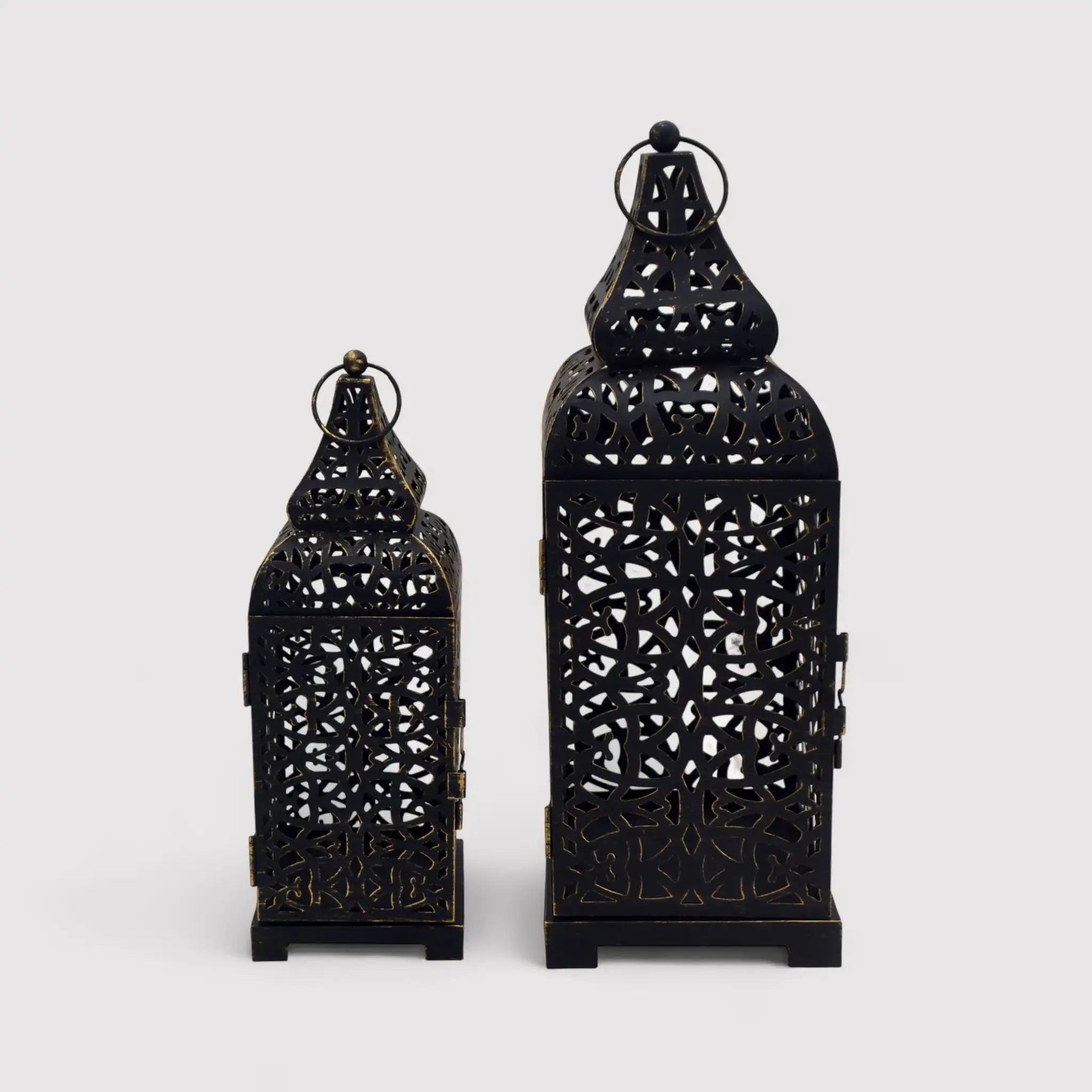 Nanah - Set di 2 lanterne marocchine decorative nere