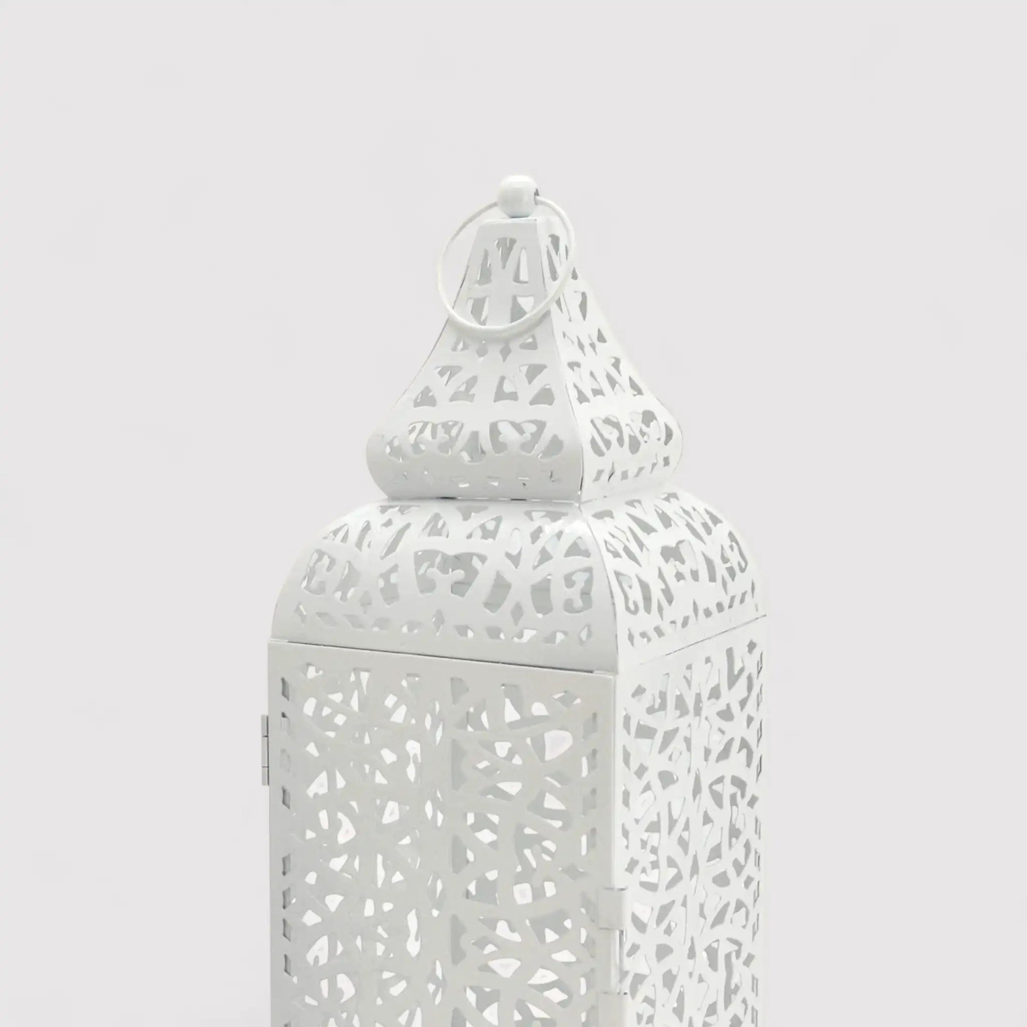 Palay - Set di 2 lanterne bianche in metallo intagliato