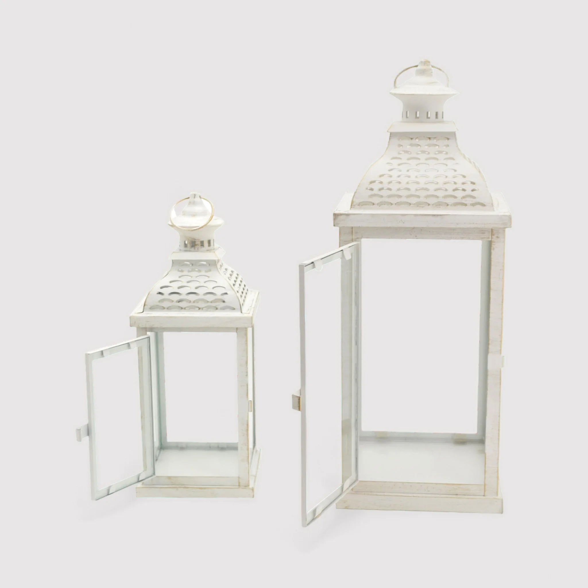 Jasmine - Set di 2 lanterne da terra per casa o balcone
