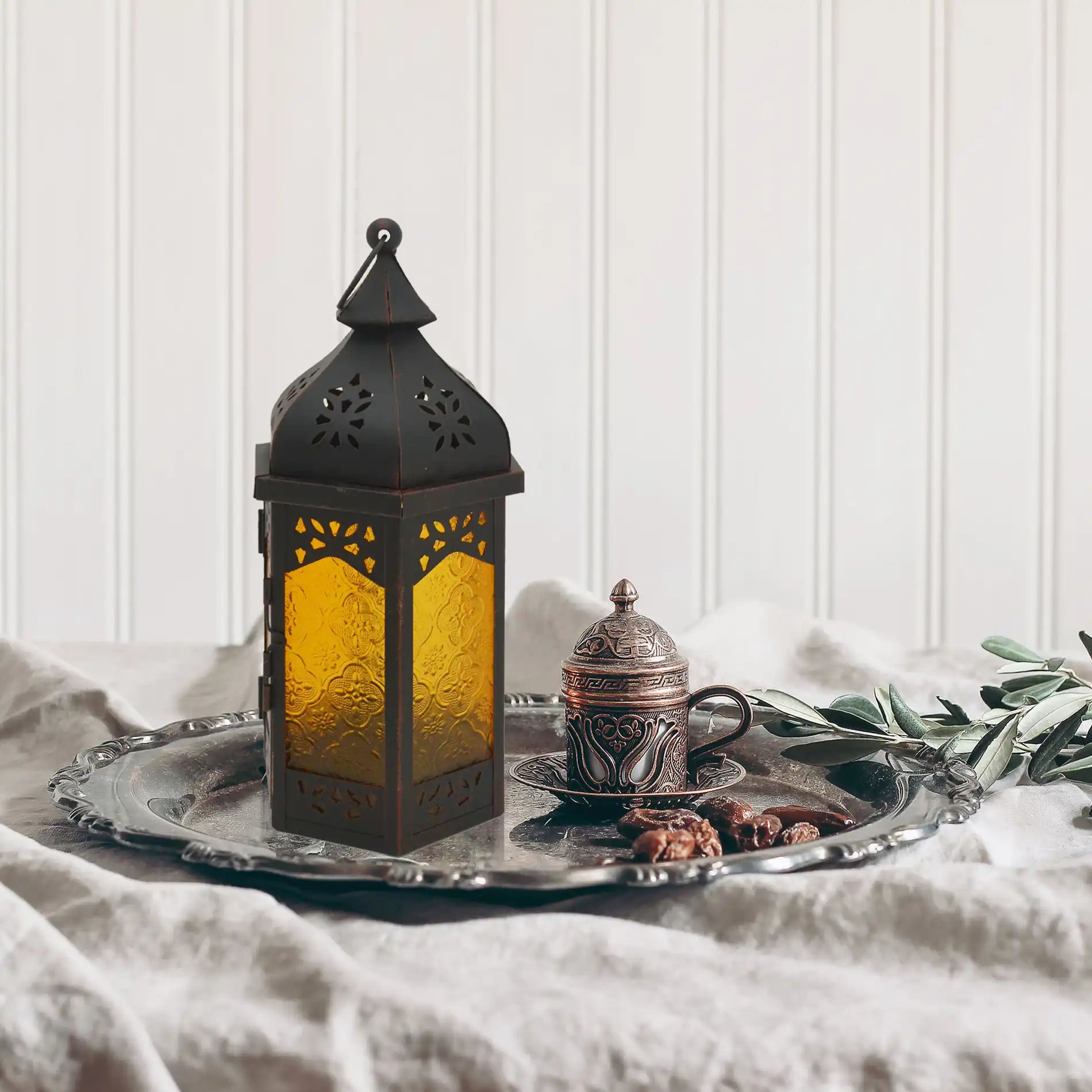 Dierama - Lanterna decorativa gialla in stile etnico