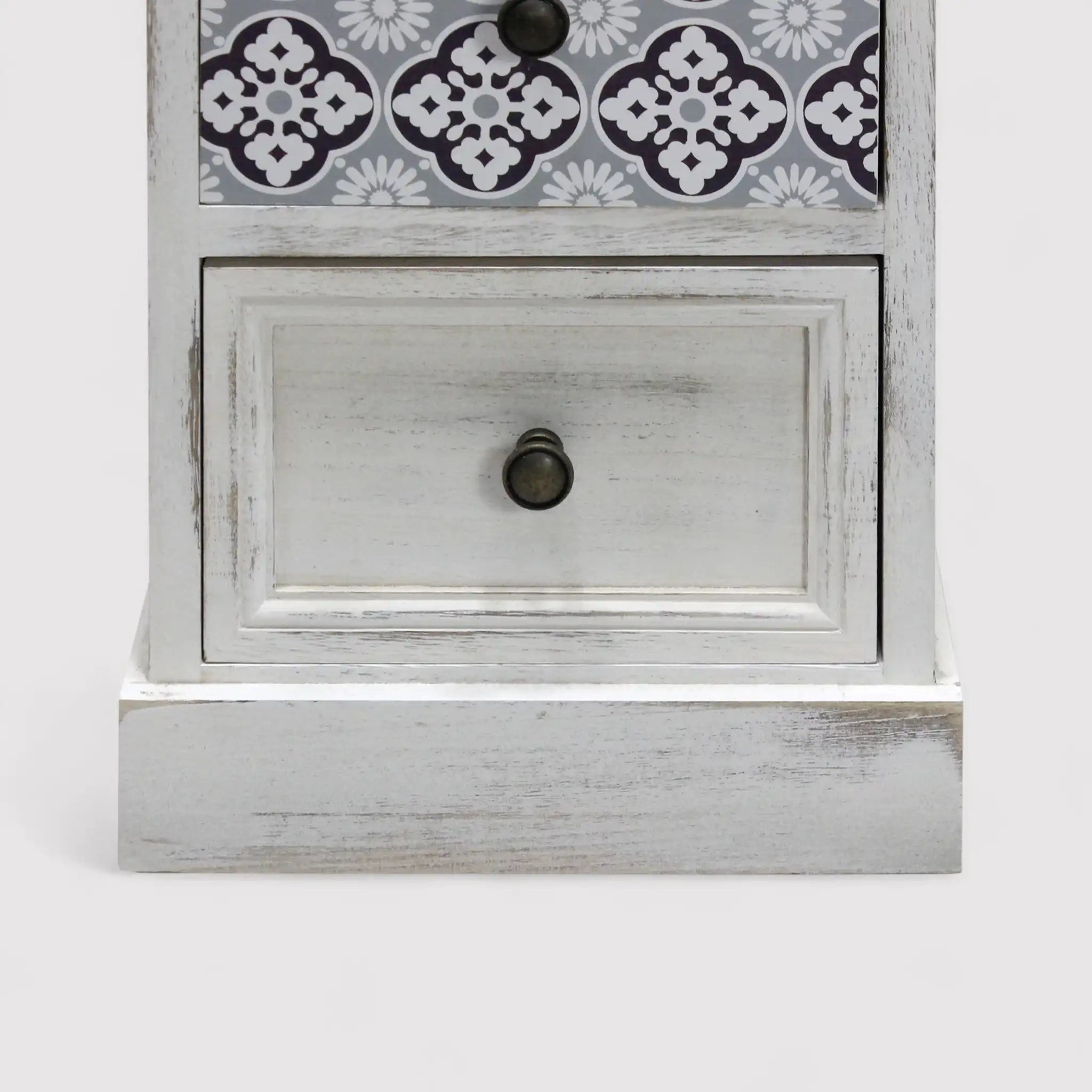 Durian - Comodino da camera bianco in stile classico