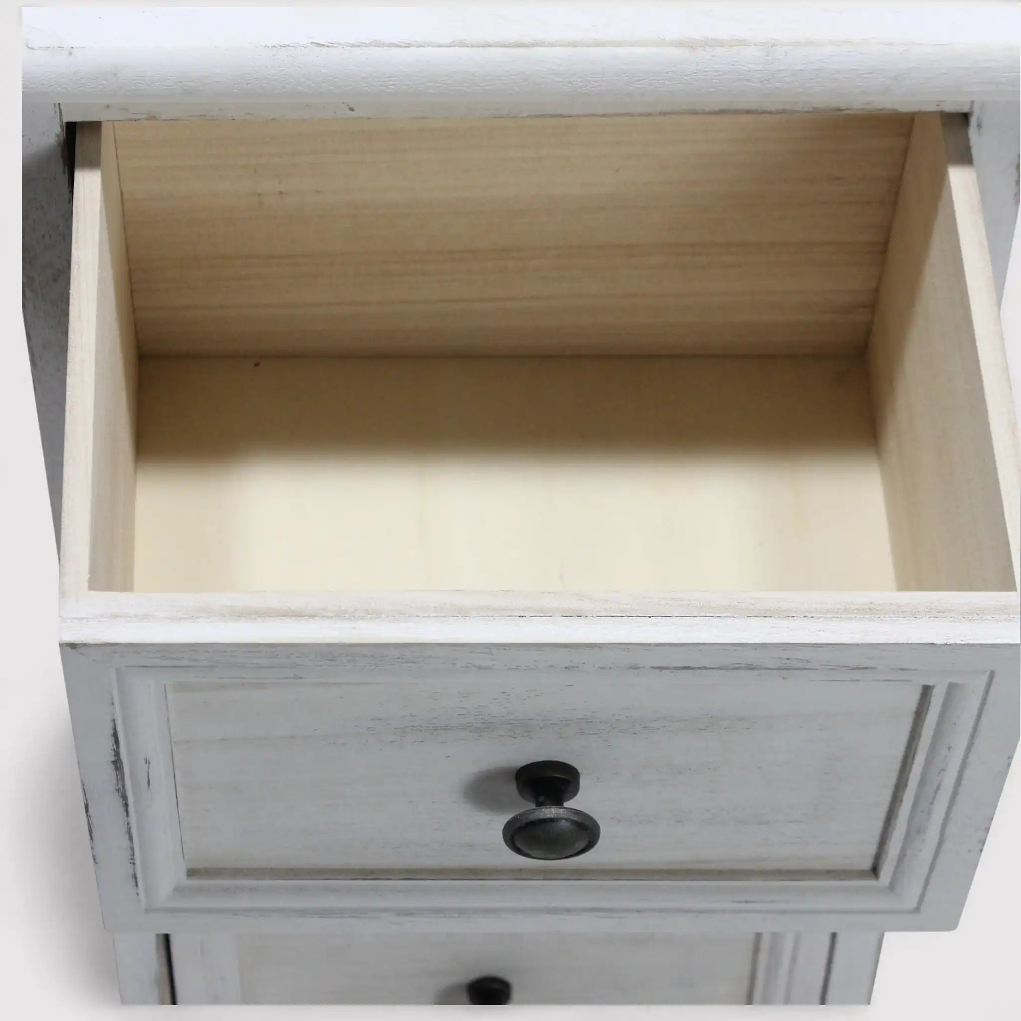 Frangola - Cassettiera con 4 cassetti bianca in stile classico