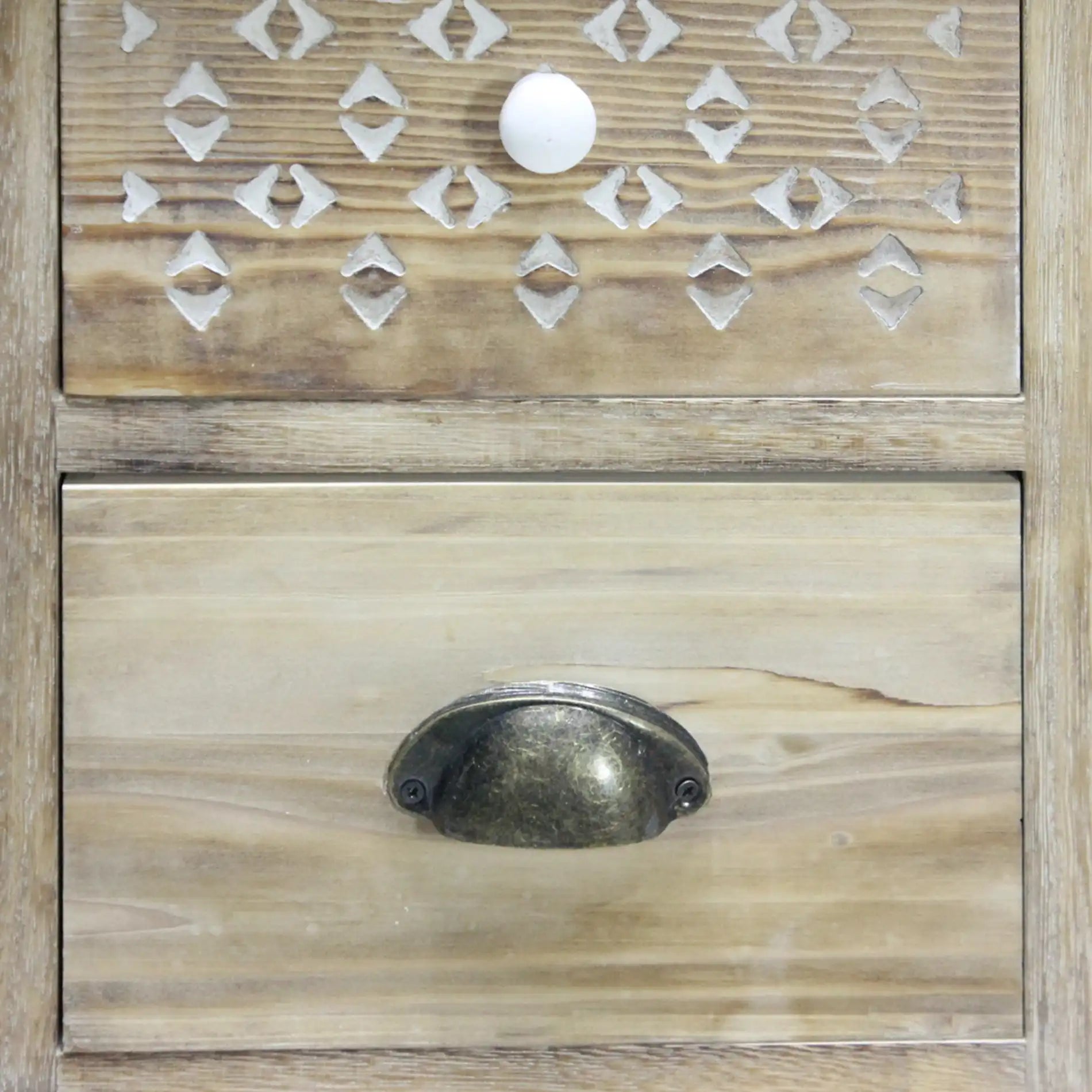 Pitaya - Comodino alto e stretto in stile boho con 3 cassetti