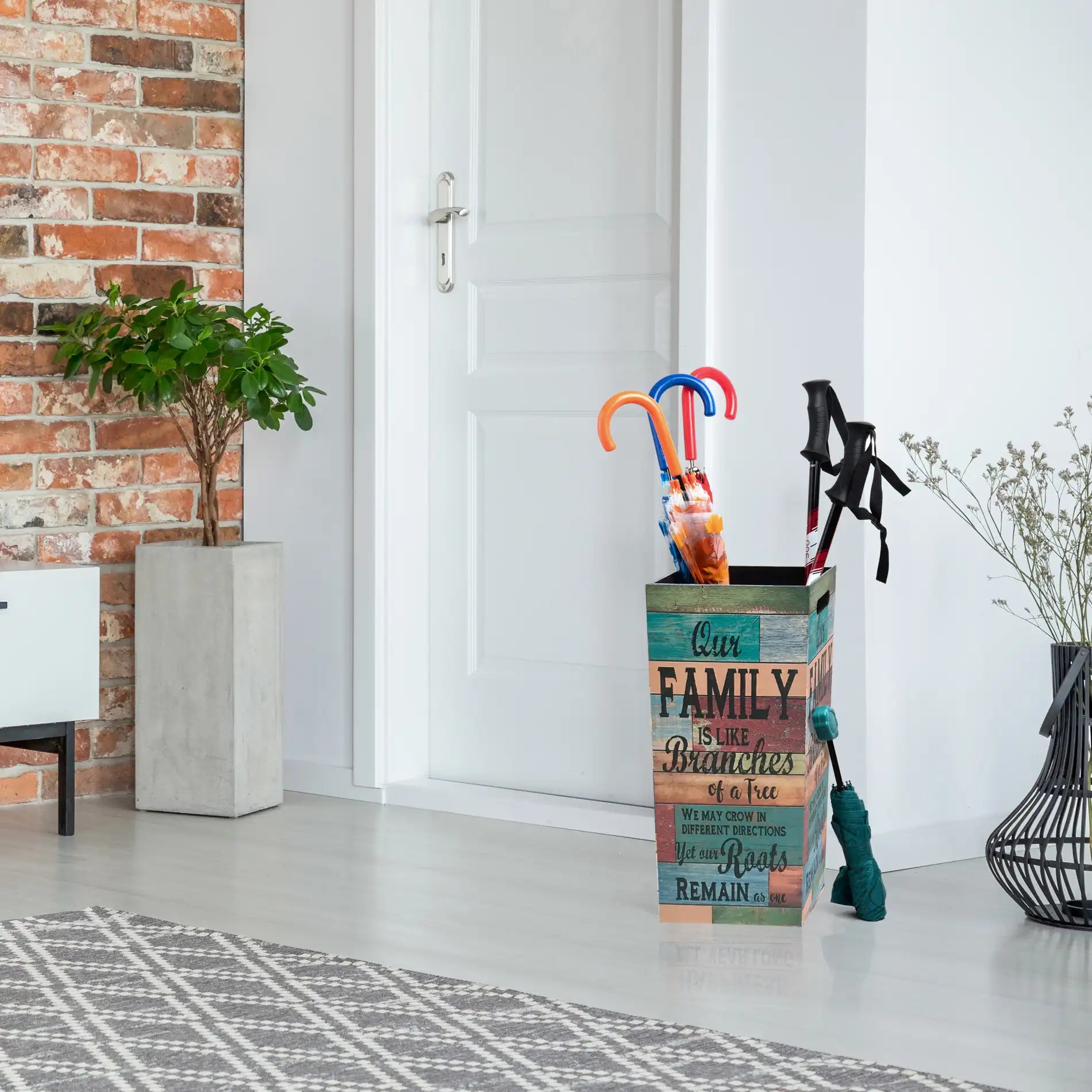 Santpaulia - Portaombrelli colorato di forma quadrata