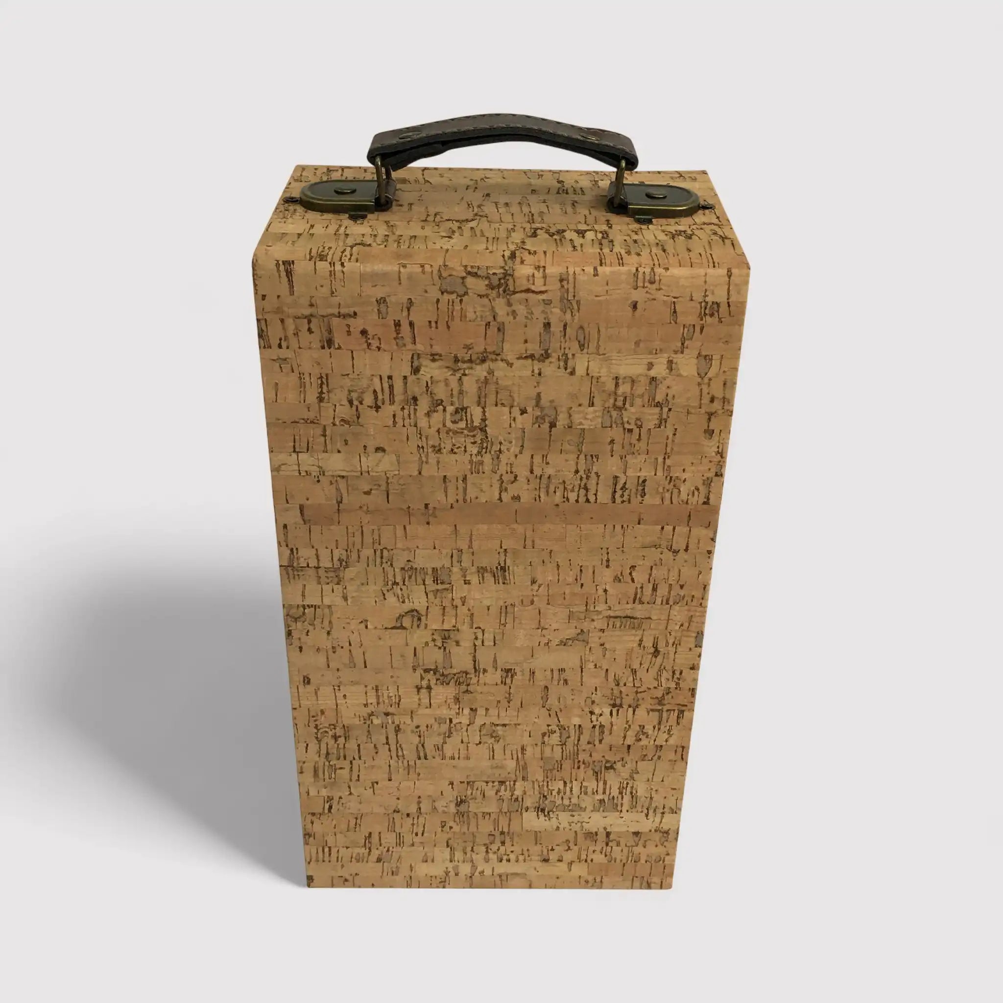 Cananga - Portabottiglie da tavolo color sughero e nero con 3 vani