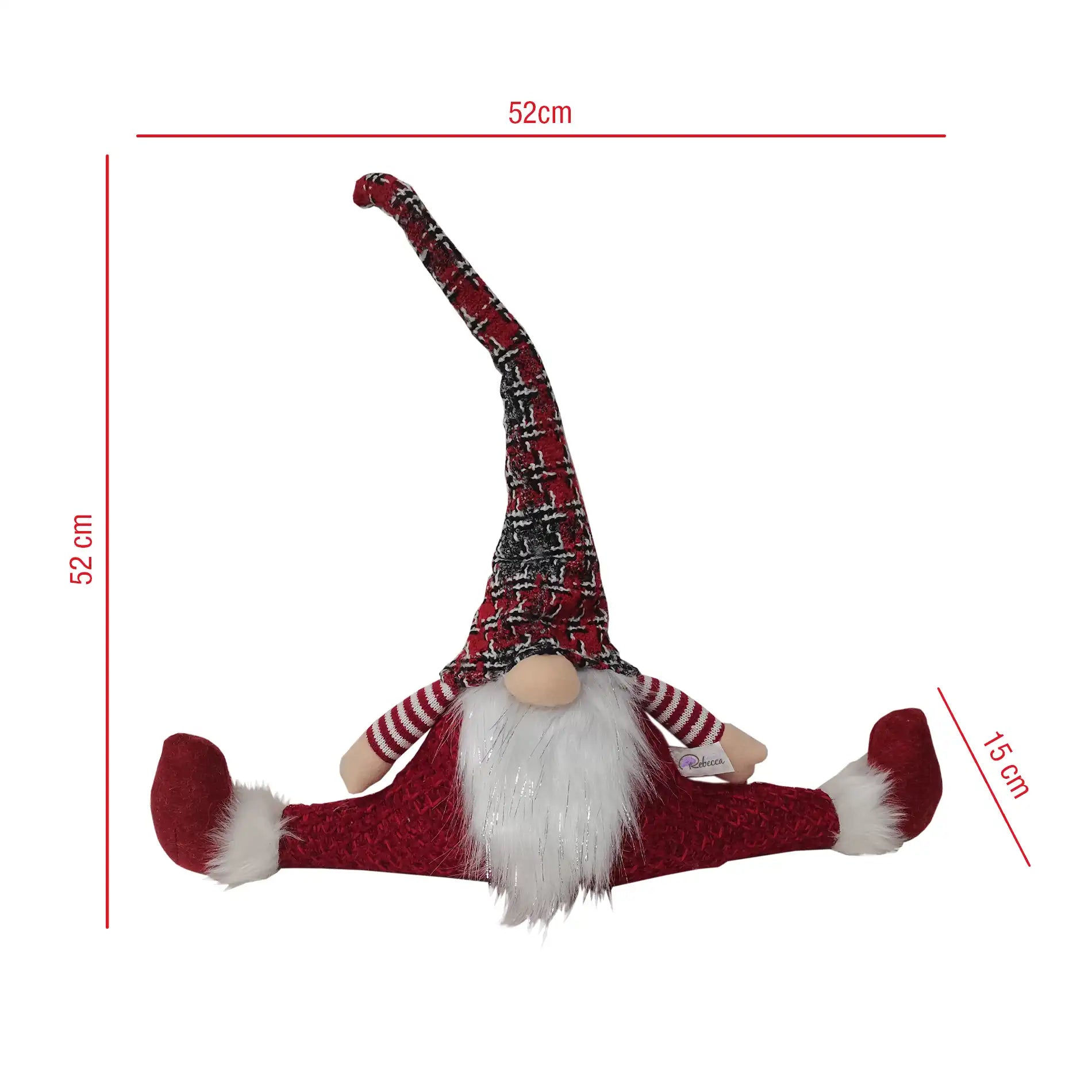 Babbo Natale fermaporta decorativo bianco e rosso