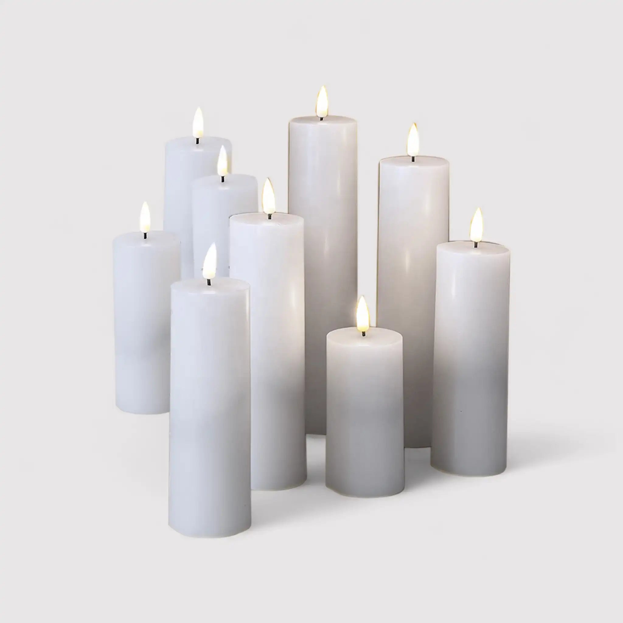 Camphor - Set di 9 candele a led bianche con telecomando