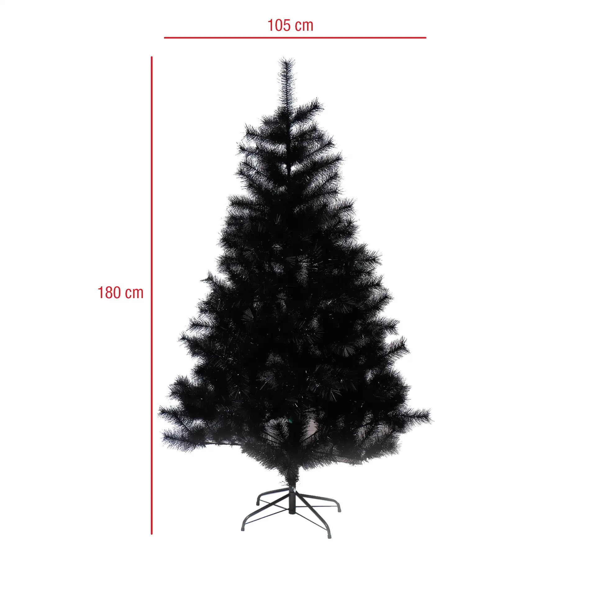Albero di Natale nero artificiale da addobbare