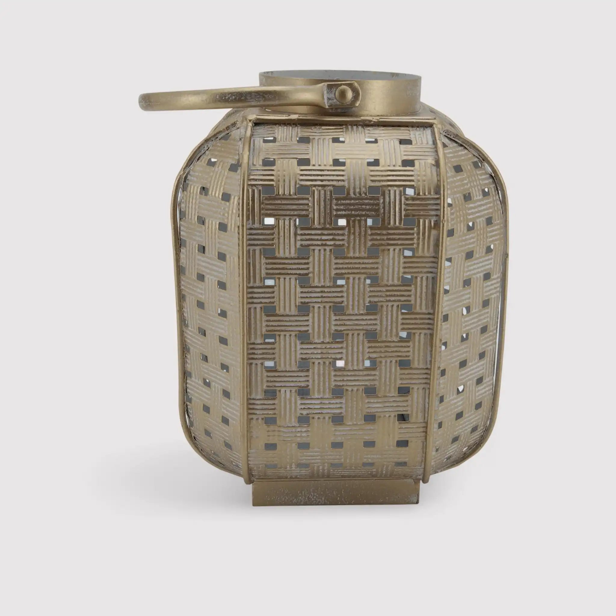 Vetiver - Lanterna da arredo color oro in metallo