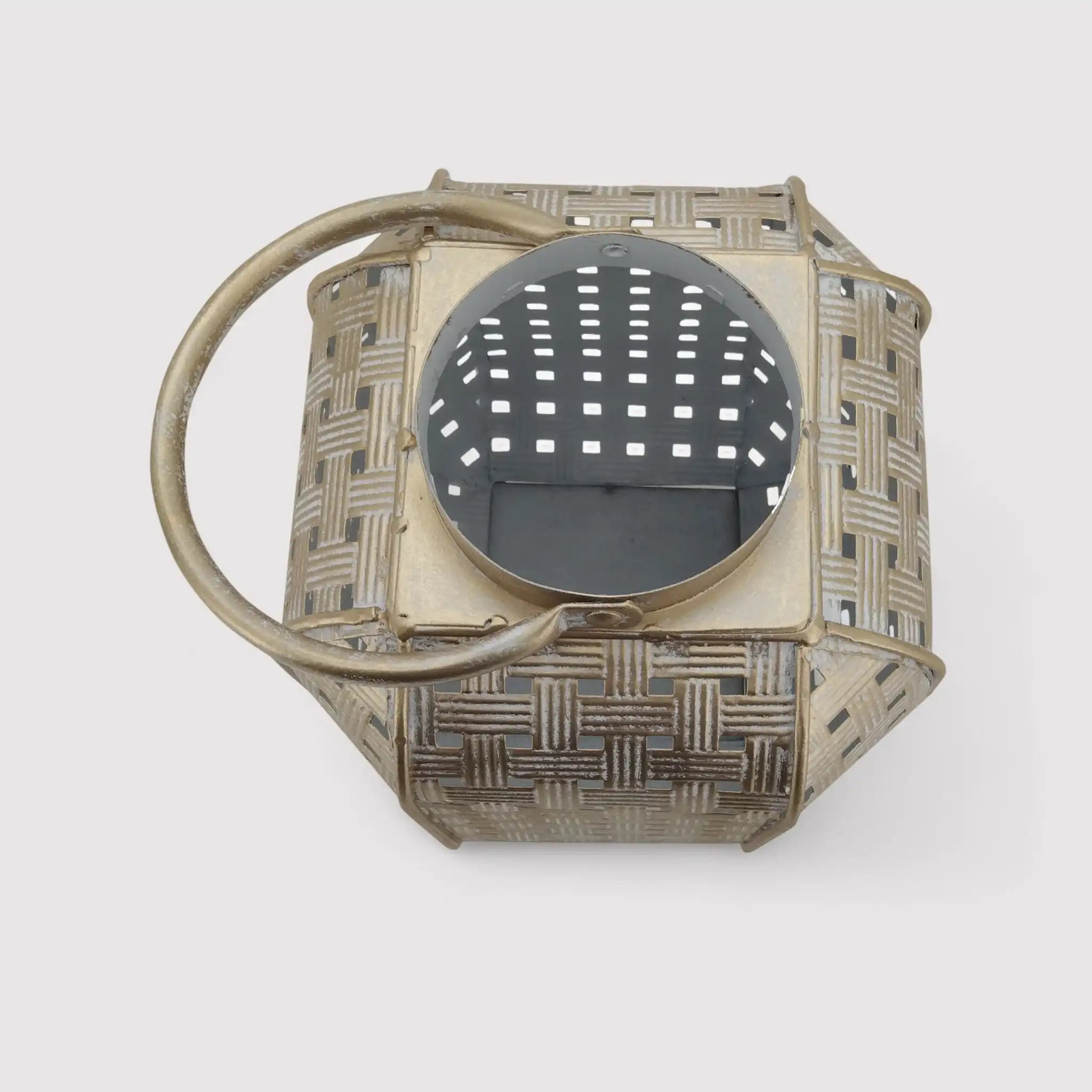 Vetiver - Lanterna da arredo color oro in metallo