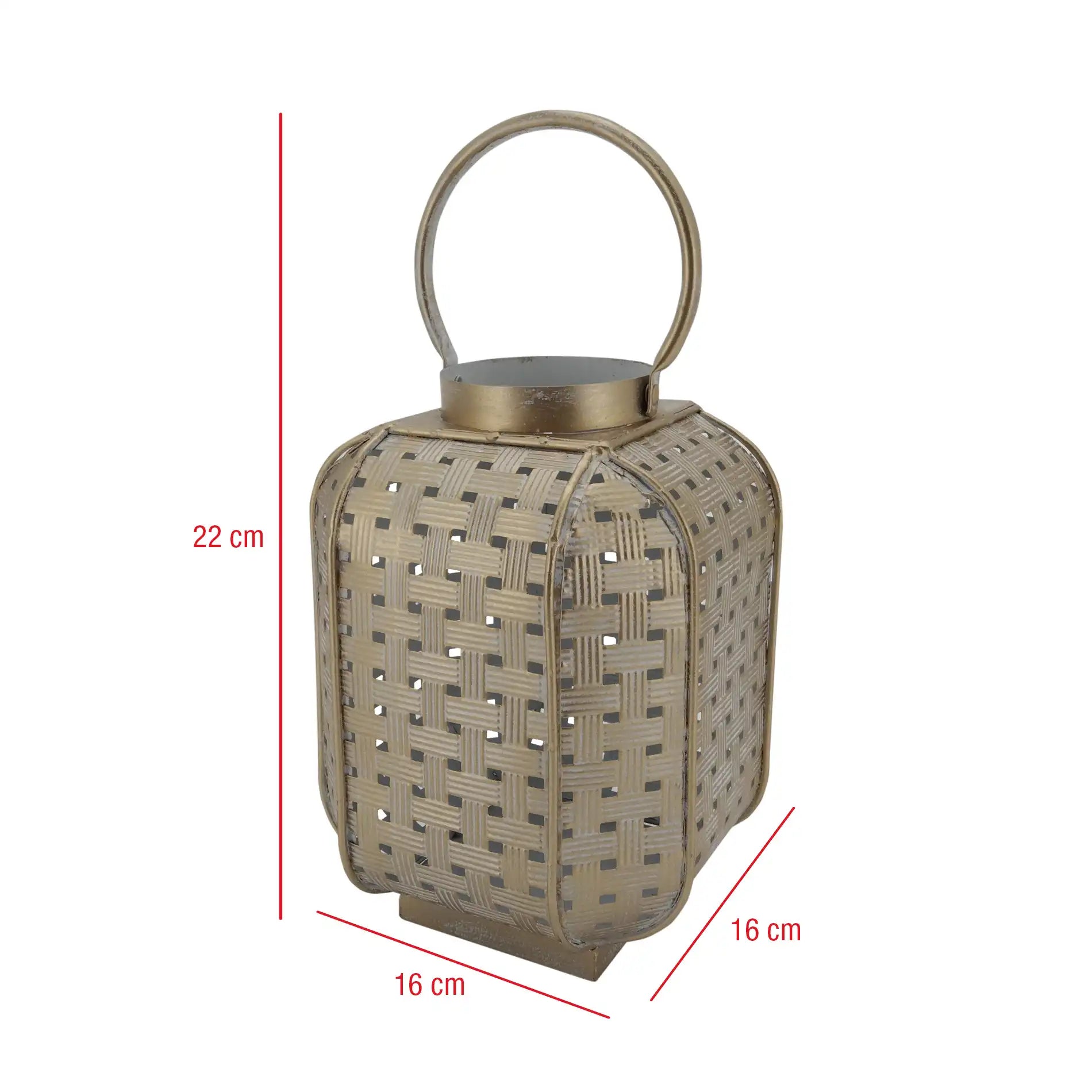 Vetiver - Lanterna da arredo color oro in metallo