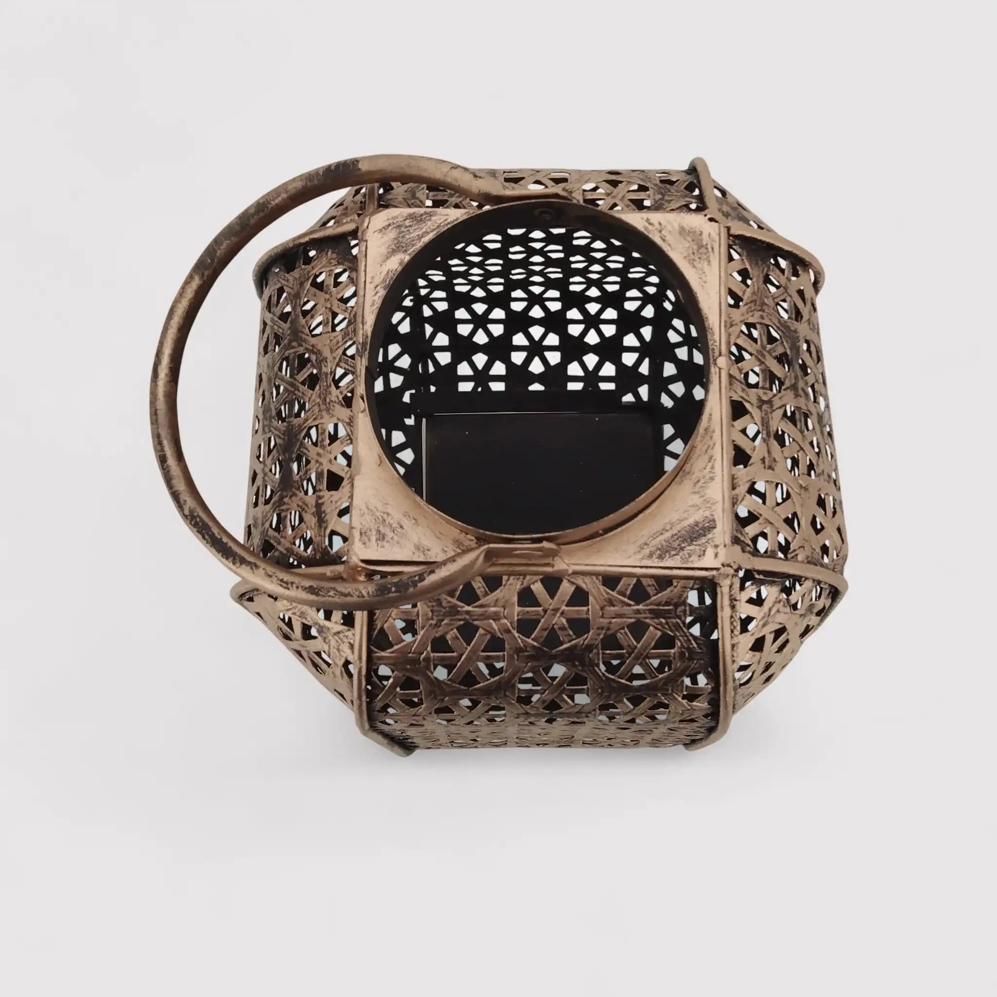 Saponaria - Lanterna boho chic color bronzo in metallo