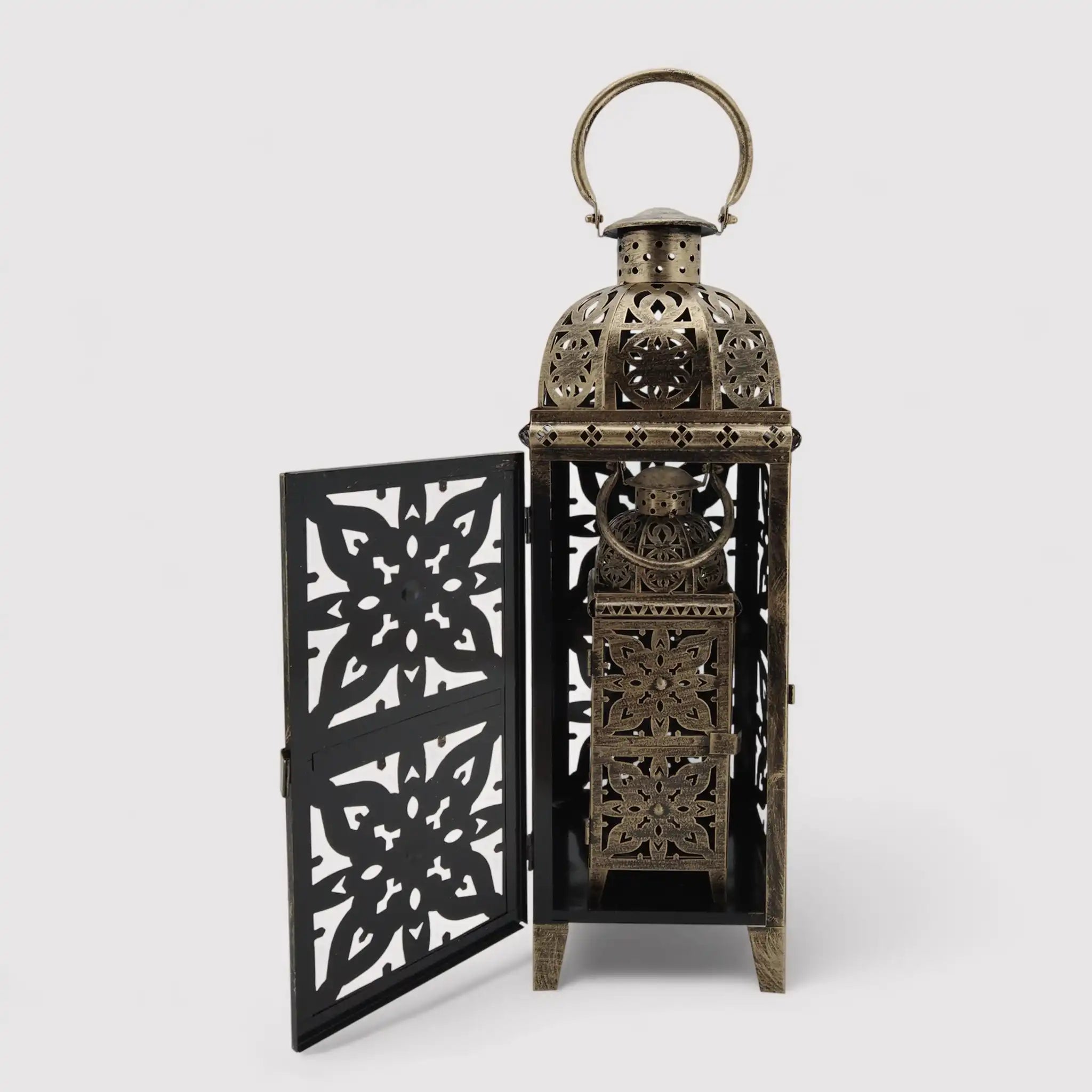 Cedrus - Set di 2 lanterne decorative dorate