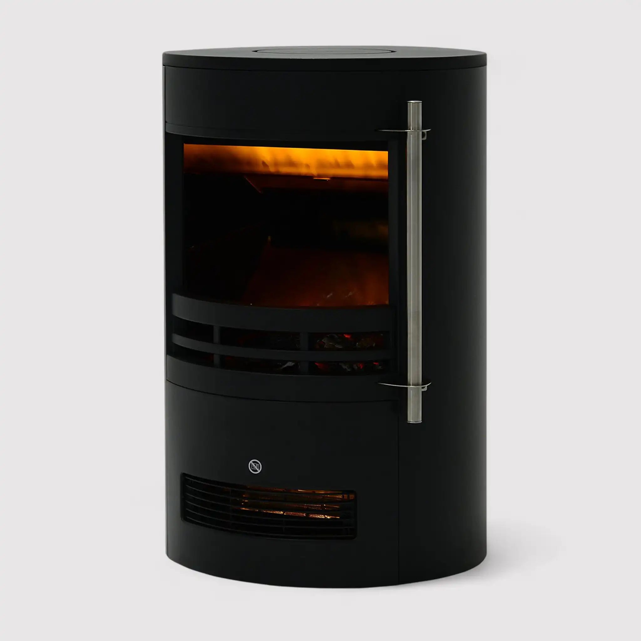 Kiwano - Finto camino elettrico nero con fiamma a led