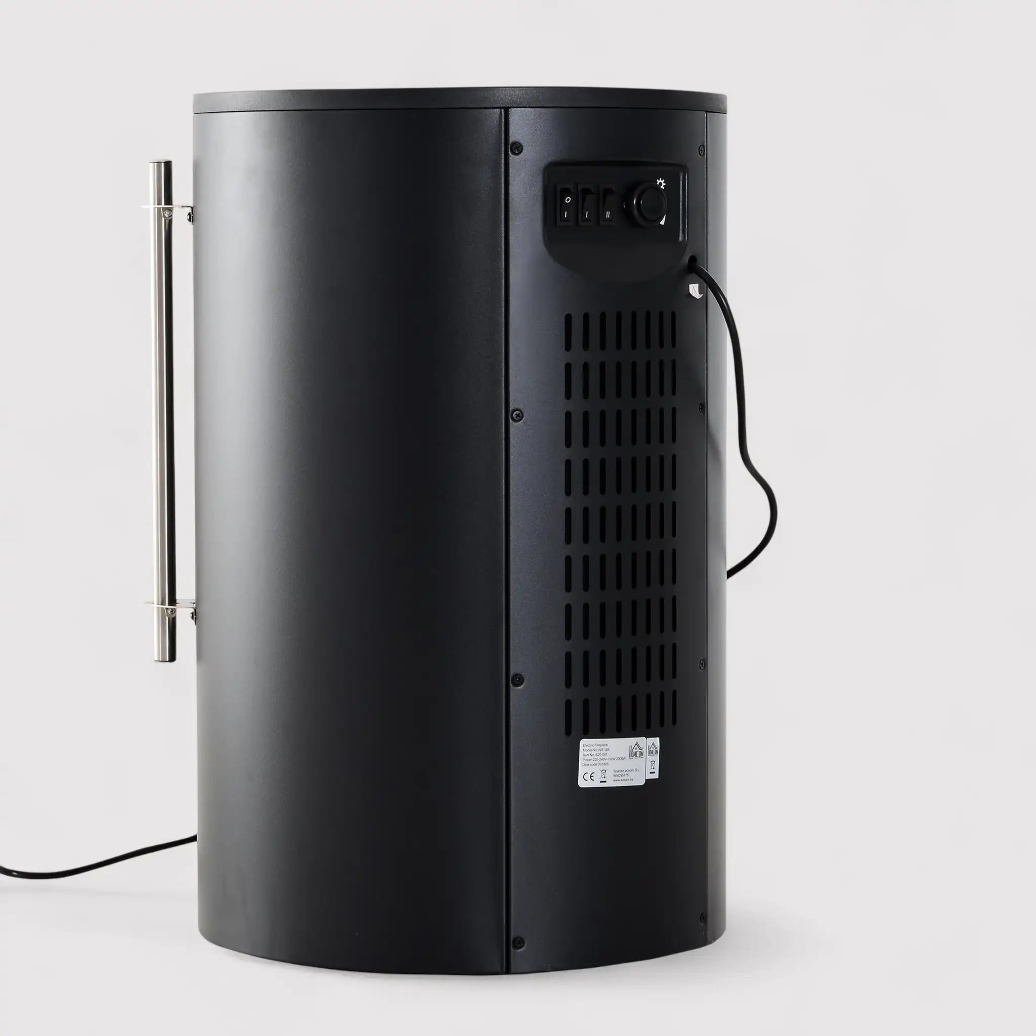 Kiwano - Finto camino elettrico nero con fiamma a led