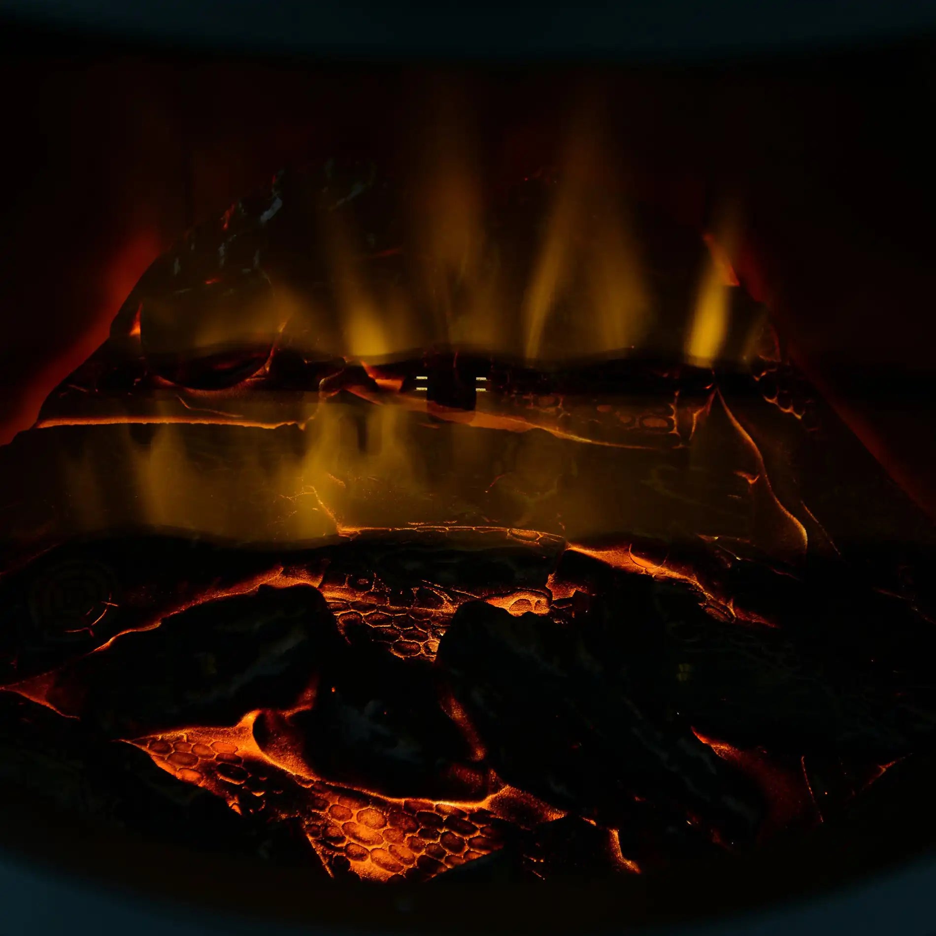 Kiwano - Finto camino elettrico nero con fiamma a led