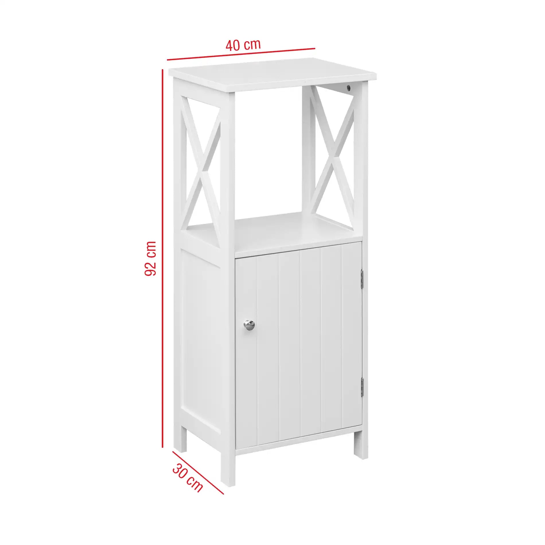 Carapa - Mobiletto a colonna per bagno con un'anta e un ripiano