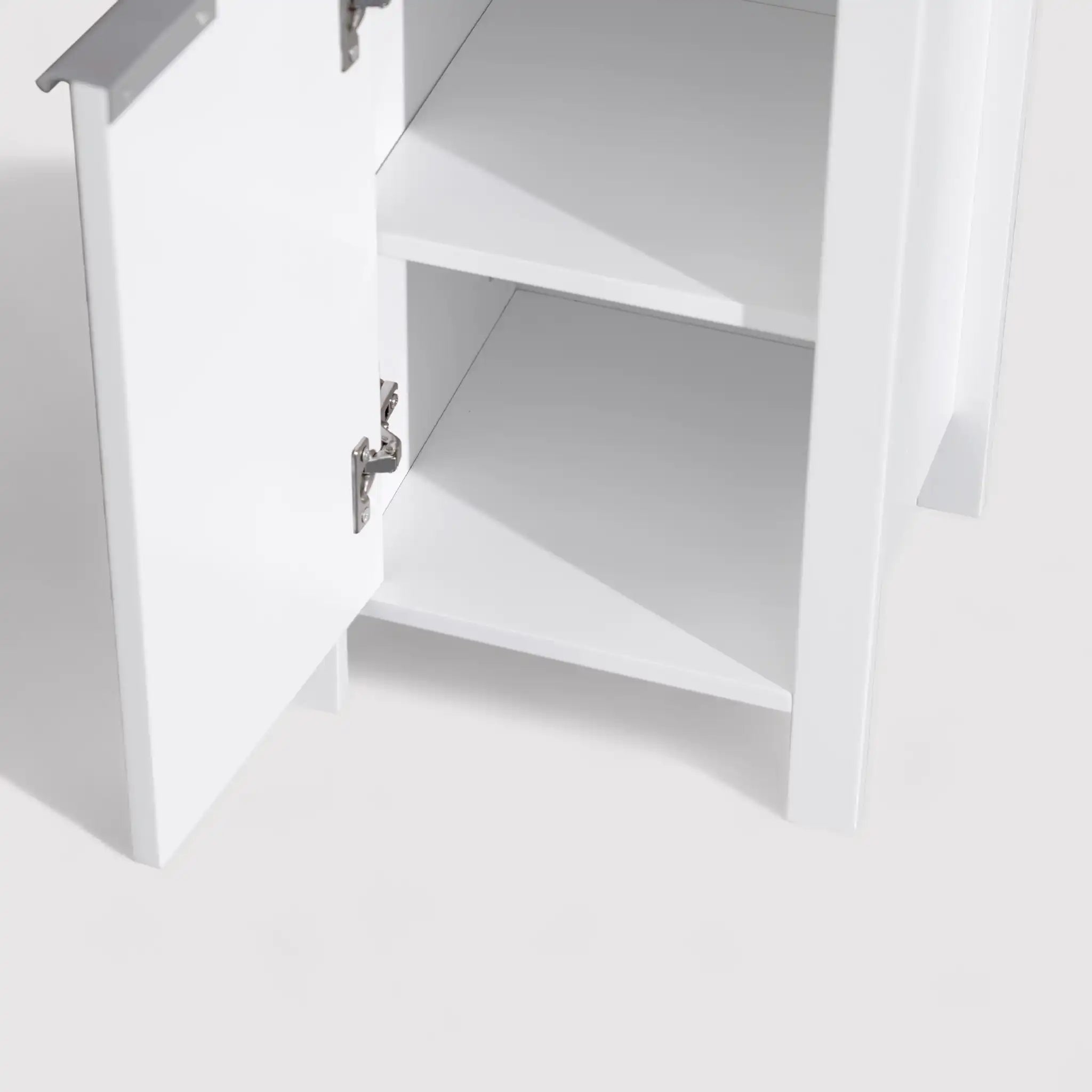 Inula - Mobiletto bianco da bagno con 1 anta e salvaspazio