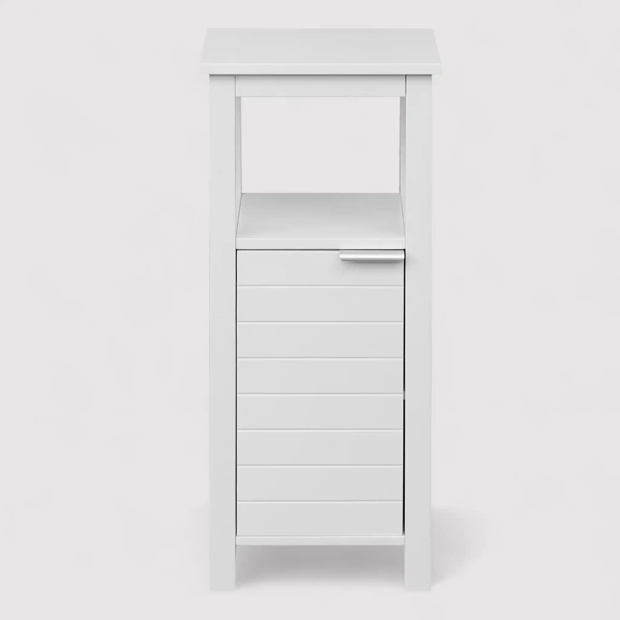 Inula - Mobiletto bianco da bagno con 1 anta e salvaspazio