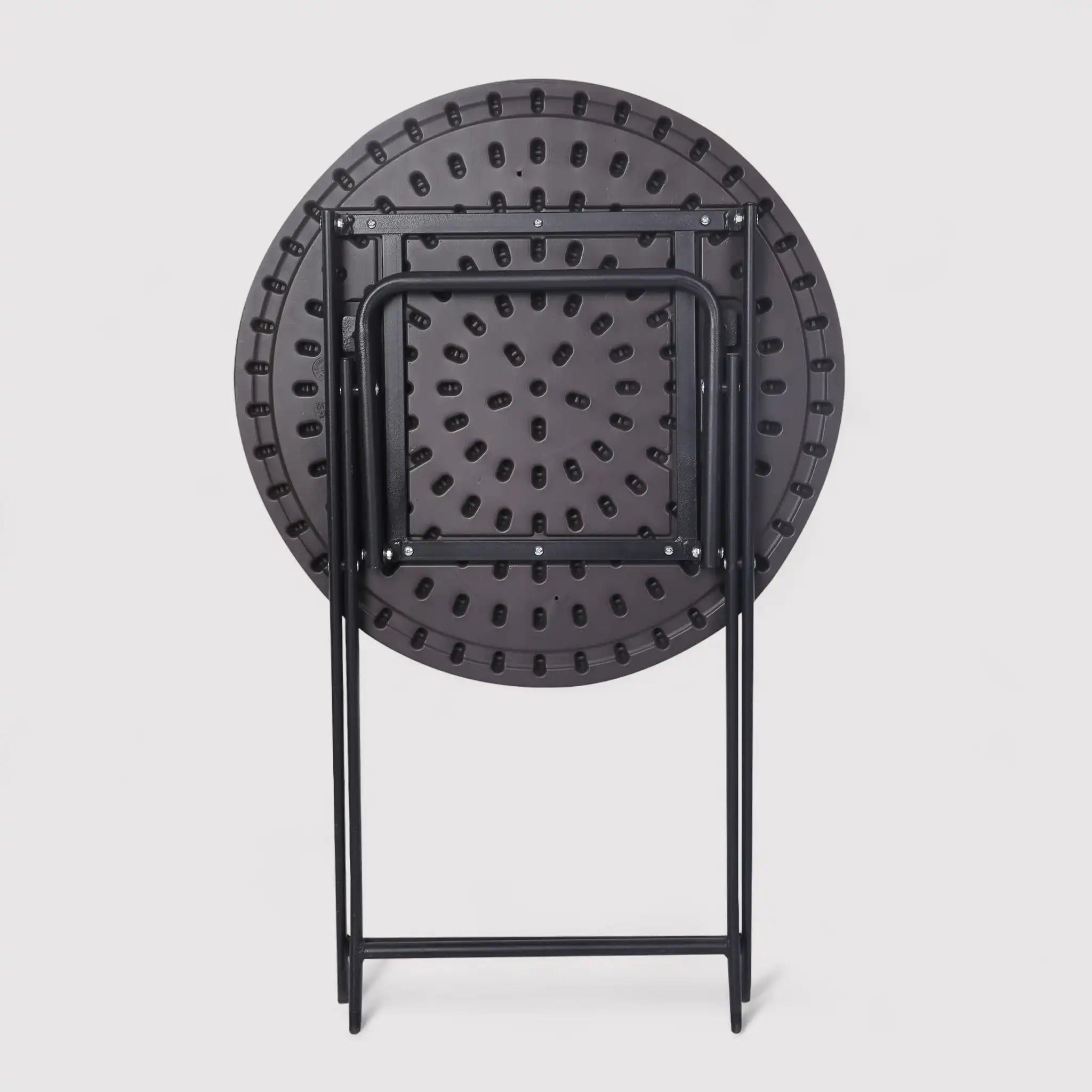 Camelia - Tavolino tondo da esterno pieghevole grigio scuro