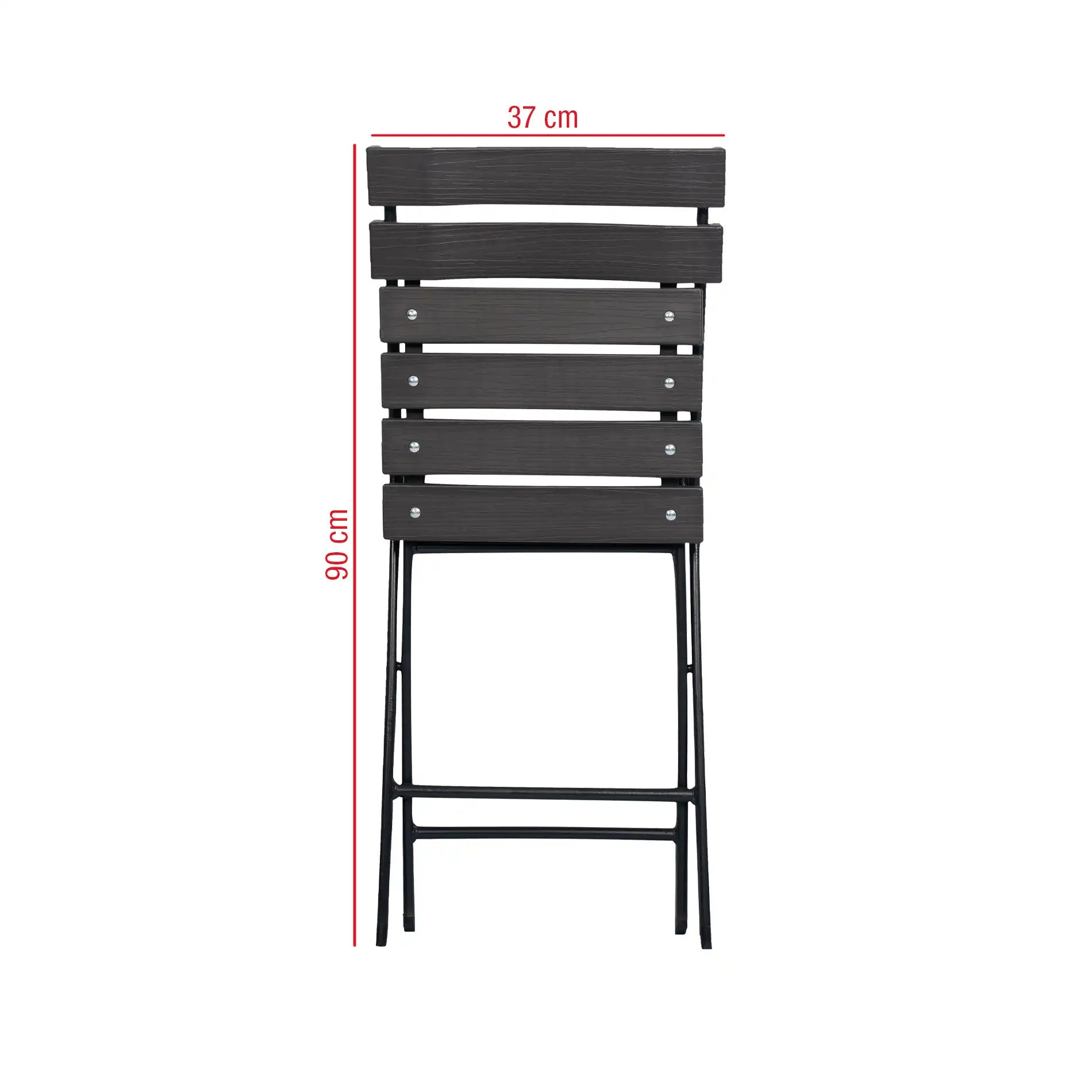 Opuntia - Set di 2 sedie da esterno pieghevoli grigio scuro