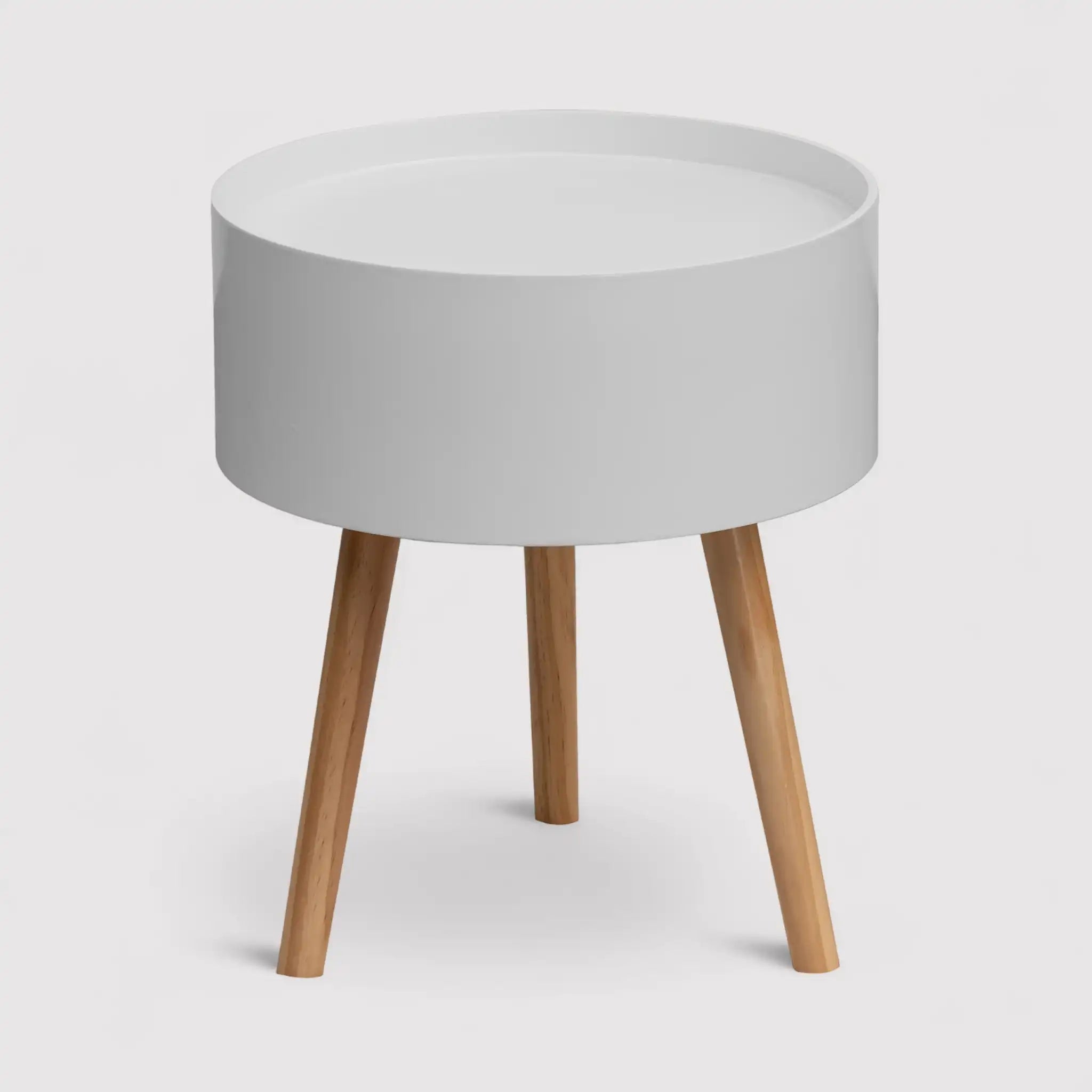 Ciclamino - Comodino tondo in stile scandinavo