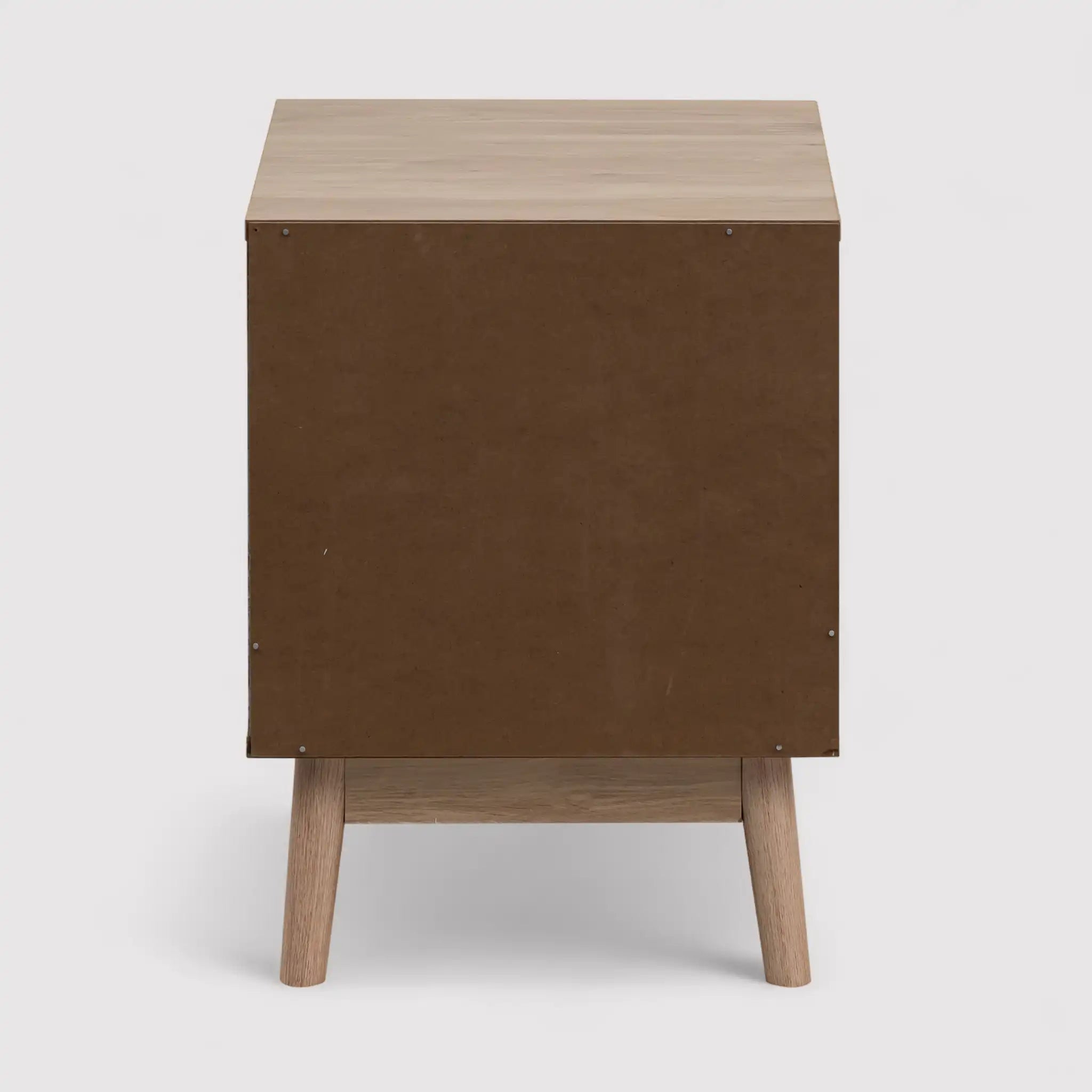 Ontano - Comodino color legno naturale con 2 cassetti