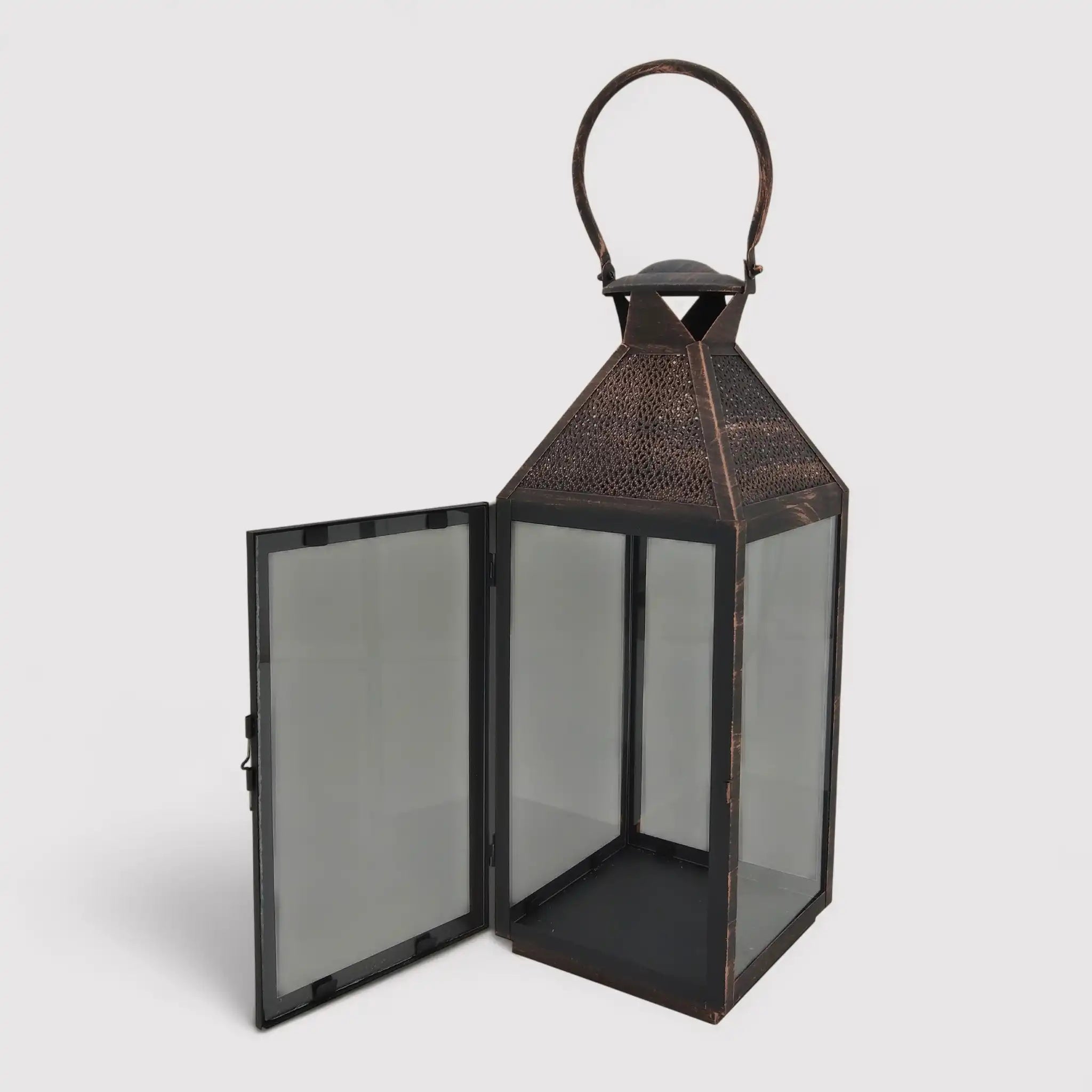 Adenia - Set di 2 lanterne in stile vintage color bronzo