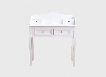 Bureau blanc de style provençal avec 4 tiroirs