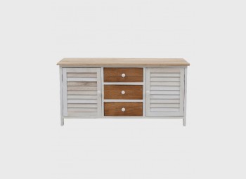 Low country style sideboard with 2 doors and 3 drawers