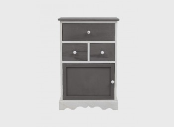 Multipurpose cabinet in vintage style with 1 door and 3 drawers