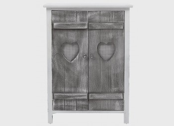 Shabby multipurpose cabinet gray and white with 2 doors