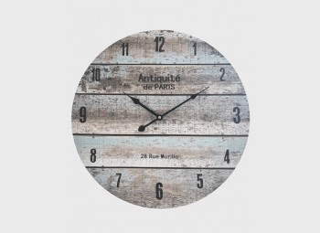 Reloj de pared redondo de madera estilo shabby