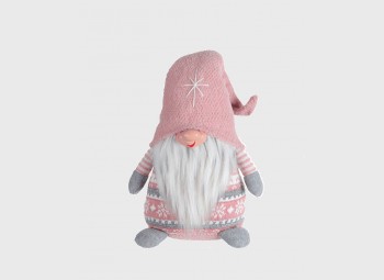 Pink Christmas gnome doorstop and decorative
