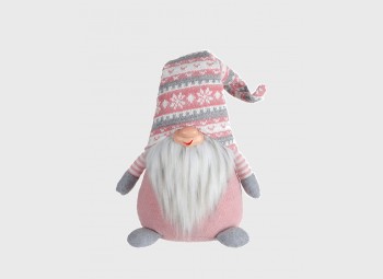 Decorative pink gnome doorstop or for fireplace