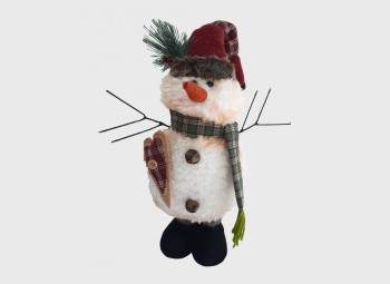 Decorative snowman for shelves or fireplace