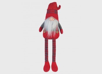 Gnome de Noël cale-porte décoratif avec de longues jambes