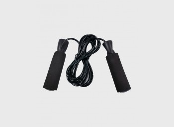 Black jumping rope with ergonomic handles