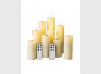 Set mit 9 LED-Kerzen mit Fernbedienung