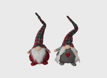 Par de elfos navideños decorativos de tela