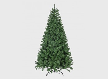 Green fake Christmas tree with metal stand