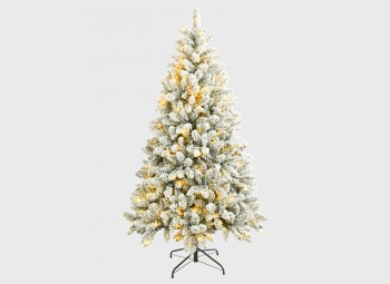 Schneebedeckter Weihnachtsbaum mit LED-Leuchten inklusive