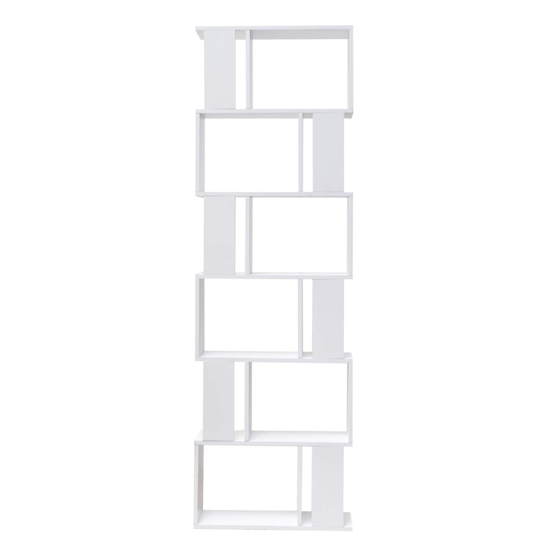 Estante para libros blanco con 12 compartimentos en un estilo moderno -  Mobili Rebecca