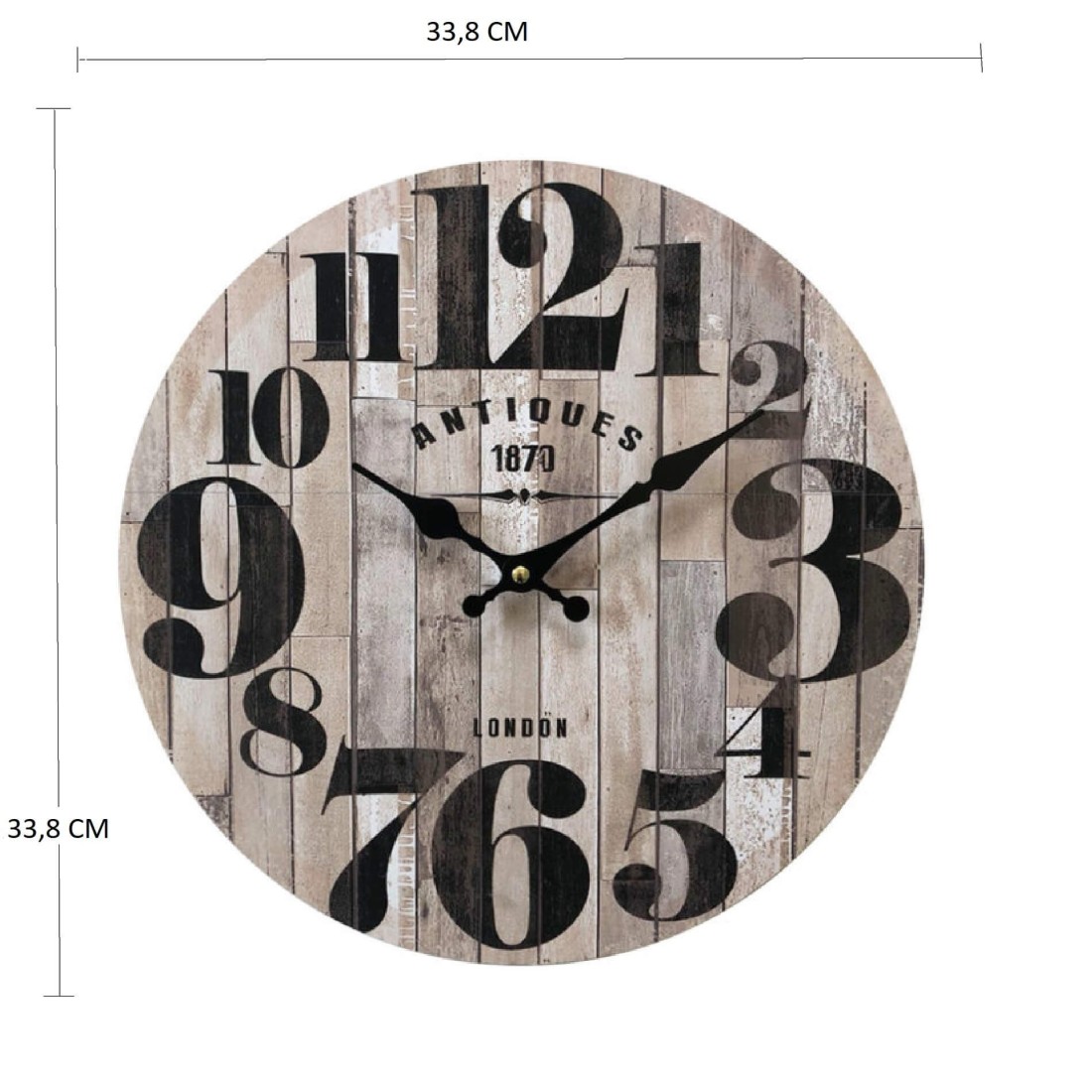 Horloge murale de cuisine avec chiffres noirs - Mobili Rebecca