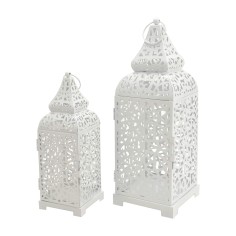 Lot de 2 lanternes marocaines décoratives en métal